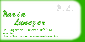 maria lunczer business card